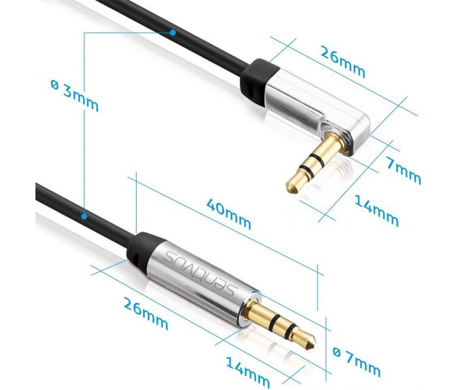 CABLU AUDIO 3.5 TATA - TATA 5.0M 90 SENTIVUS 