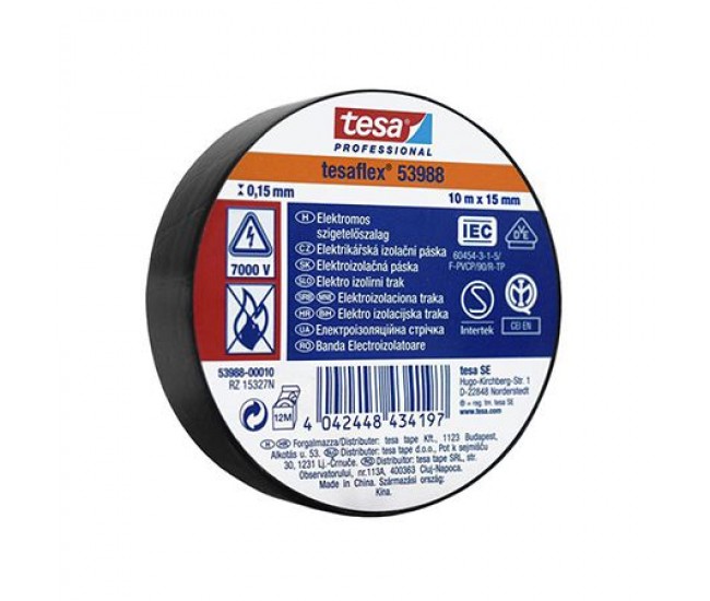 BANDA IZOLATOARE TESAFLEX 10M NEGRU 10BUC 