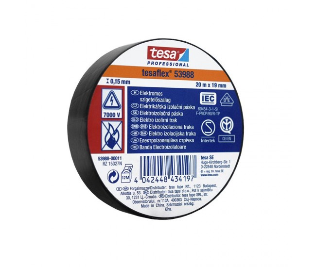 BANDA IZOLATOARE TESAFLEX 20M NEGRU 10 BUC 