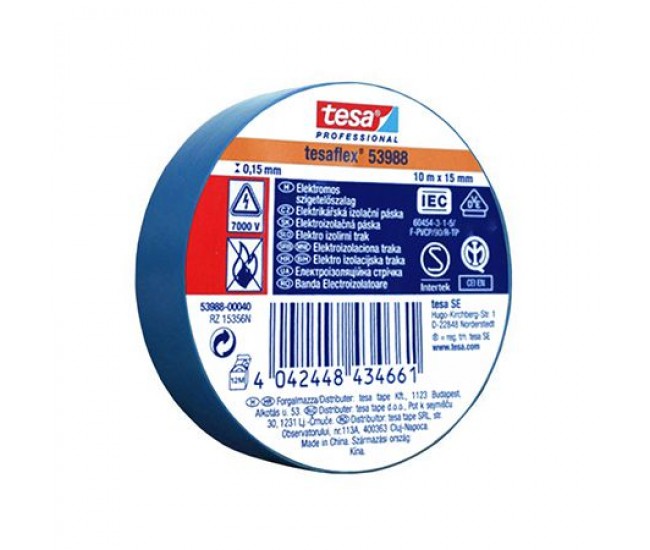 BANDA IZOLATOARE TESAFLEX 10M ALBASTRU 10BUC 