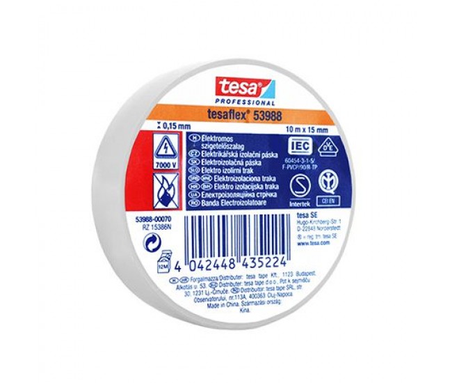 BANDA IZOLATOARE TESAFLEX 10M ALB 10BUC 
