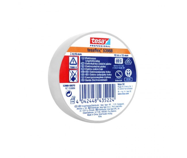 BANDA IZOLATOARE TESAFLEX 10M ALB 10BUC 
