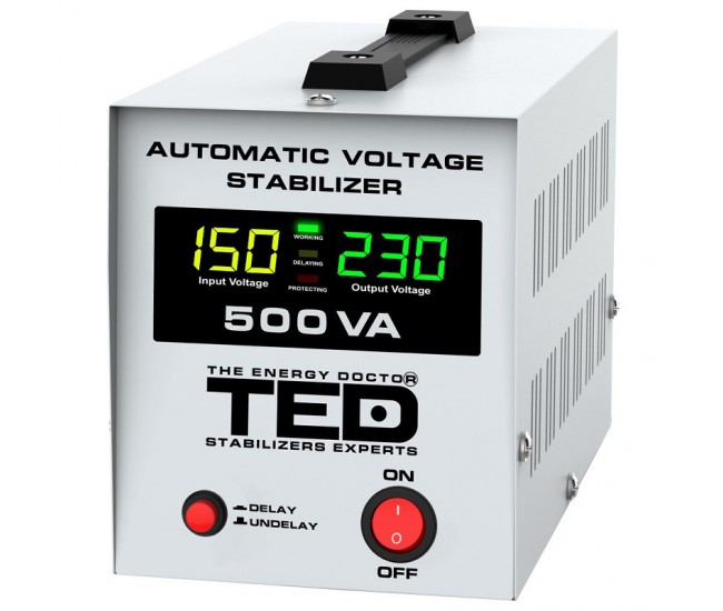 STABILIZATOR TENSIUNE AUTOMAT AVR 500VA LCD TED 