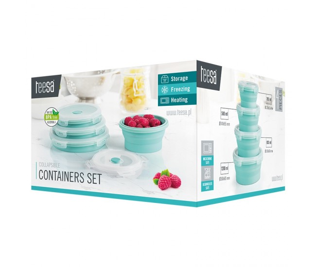 SET 4 CASEROLE SILICON ROTUNDE TEESA 