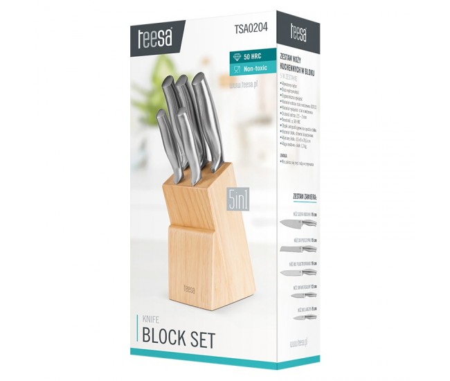 SET 5 CUTITE IN BLOC LEMN TEESA 