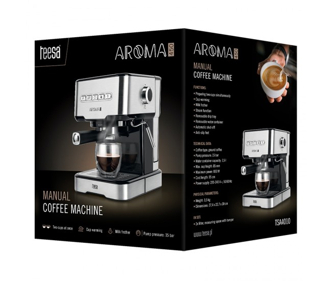 ESPRESSOR MANUAL 15 BAR 850W TEESA 