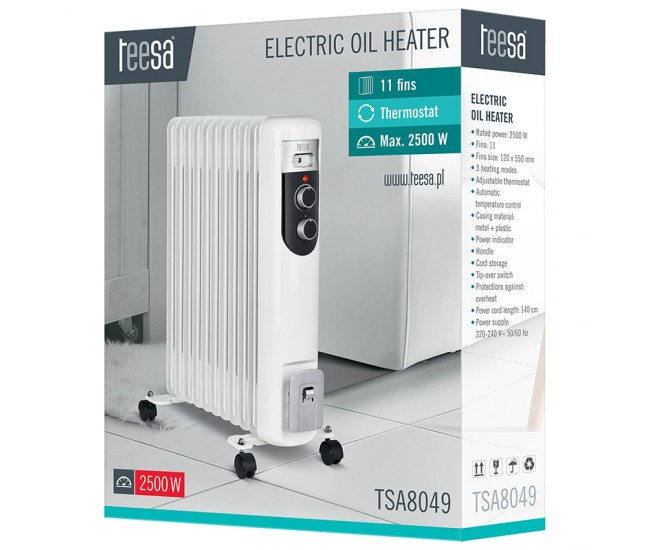 RADIATOR ULEI 11 ELEMENTI 2500W TEESA 