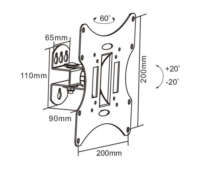 SUPORT LCD 23 - 42 INCH 30 KG NEGRU