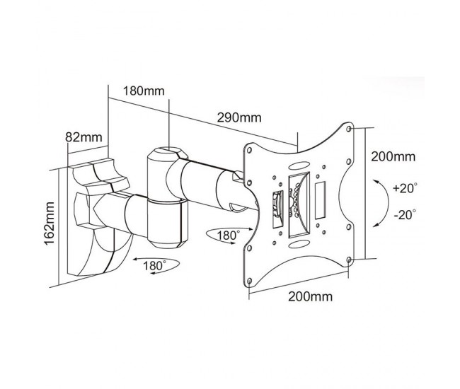 SUPORT TV 13-42 INCH 30 KG NEGRU 