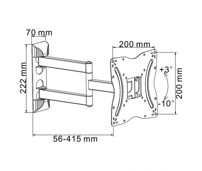 SUPORT TV 13-42 INCH PIVOTARE ORIZONTALA/VERT 