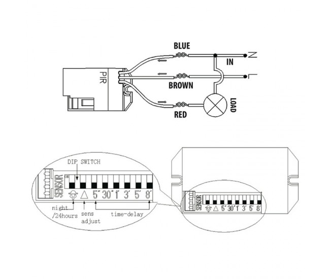 SENZOR PIR SENZOR EXTERN 800W 360GR 