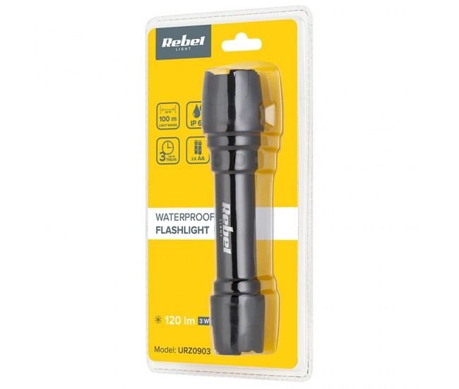 LANTERNA 3W ALUMINIU IP65 REBEL 