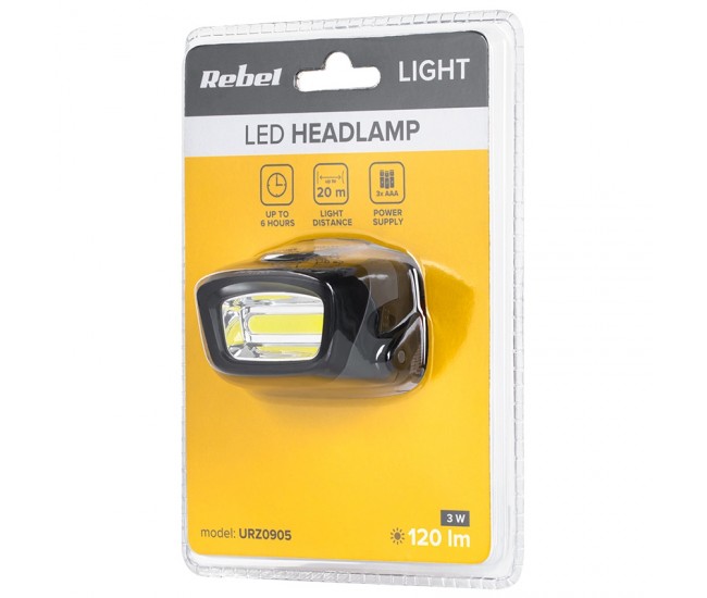 LANTERNA FRONTALA LED 3W COB 120LM REBEL 