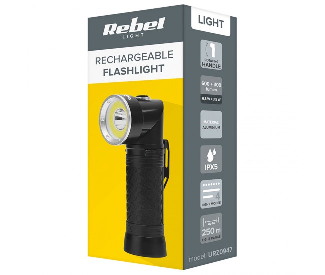 LANTERNA 10W IPX5 ACUMULATOR REBEL 