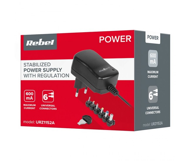 ALIMENTATOR STABILIZAT UNIVERSAL 600MA REBEL 