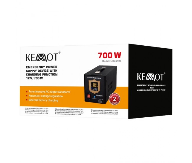 UPS CENTRALE TERMICE SINUS PUR 1000VA/700W 12V KEMOT 