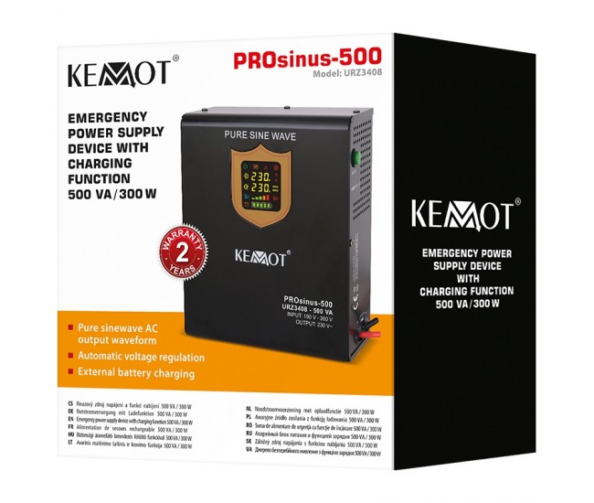 UPS CENTRALE TERMICE SINUS PUR 500VA/300W 12V KEMOT 