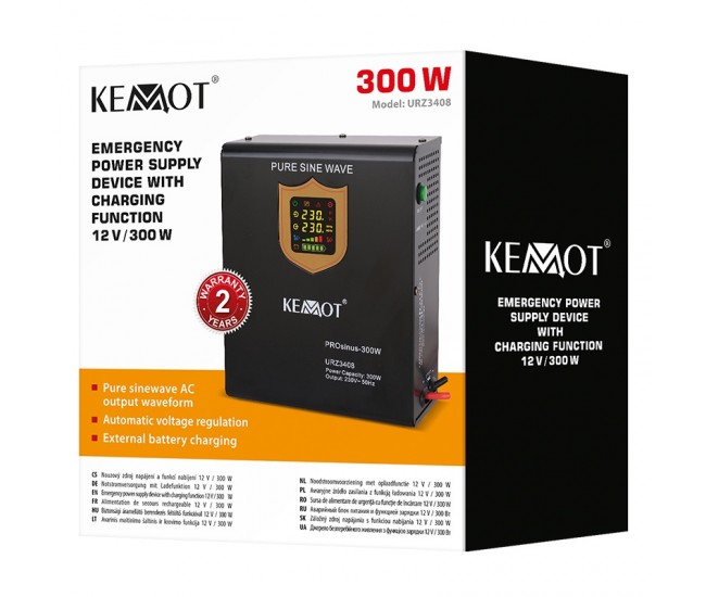 UPS CENTRALE TERMICE SINUS PUR 500VA/300W 12V KEMOT 