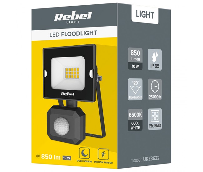 REFLECTOR LED CU SENZOR 10W 6500K 230V REBEL 