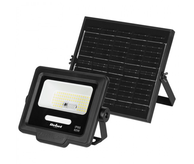 REFLECTOR LED 60W 6800 PANOU SOLAR 6W TELECOMANDA REBEL 