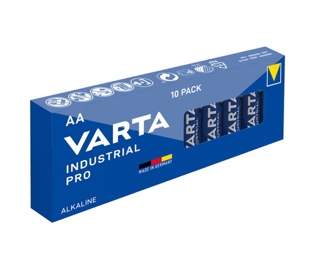 SET 10 BATERII ALCALINE LR06 AA INDUSTRIAL PRO VARTA 