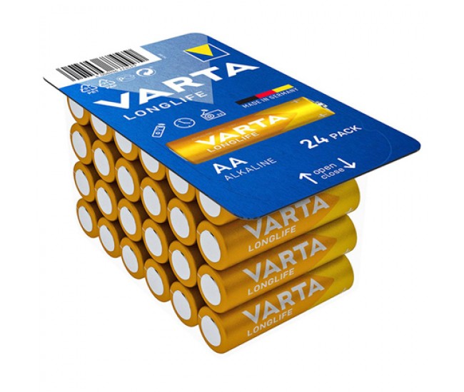 24 BATERII ALCALINE LR03 LONGLIFE VARTA 