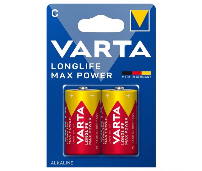 BATERIE ALCALINA LR14 MAX POWER VARTA BLISTER 2 BUC 