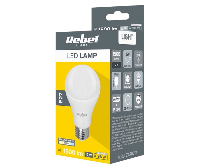 BEC LED A60 E27 12W 4000K 230V REBEL 