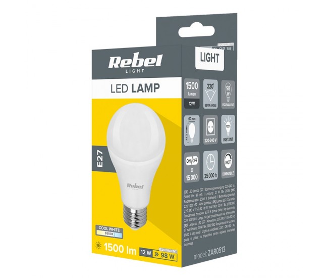 BEC LED A60 E27 12W 6500K 230V REBEL 