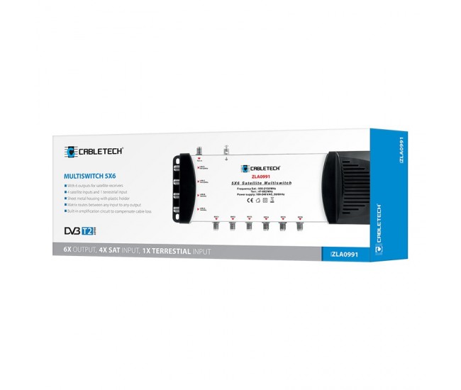MULTISWITCH 4 SAT + TV IN 6 IESIRI CABLETECH 