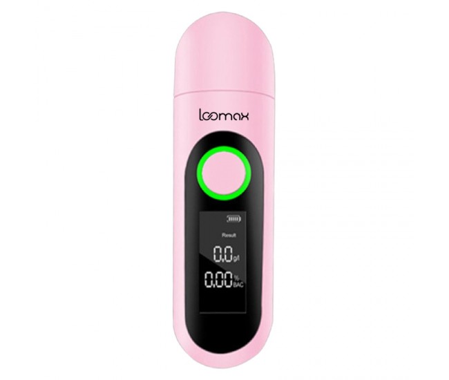 Alcool tester, etilotest, Loomax, afisaj digital, roz