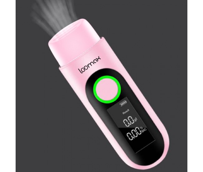 Alcool tester, etilotest, Loomax, afisaj digital, roz