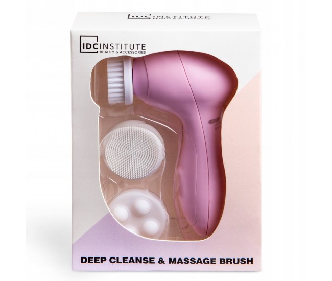 Aparat de masaj facial IDC INSTITUTE DEEP CLEANSE & MASSAGE ELECTRIC BRUSH 1 soft brush, 1 face massager and 1 silicone brush