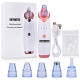 Aspirator facial Lila Care, ingrijire ten, indepartarea punctelor negre, minimizarea porilor, putere de aspirare mare, 3 nivele de rezistenta, 5 capete inlocuibile, portabil, alb