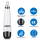 Aspirator facial Lila Care, ingrijire ten, indepartarea punctelor negre, minimizarea porilor, putere de aspirare mare, 6 capete inlocuibile, 3 nivele de rezistenta, ecran HD LED, portabil, alb-negru