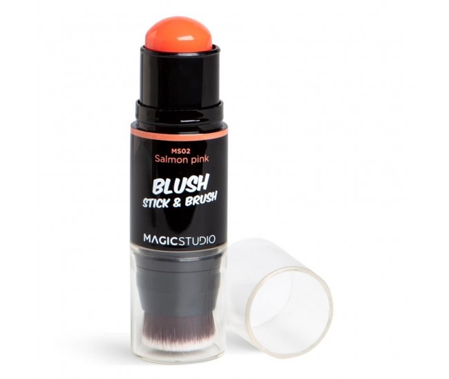 Blush cu pensula Magic Studio Shaky Blush Stick & Brush, salmon pink