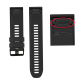 Bratara smartwatch Loomax, compatibila ceas Garmin, 22 mm, din silicon, neagra