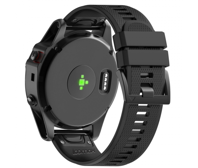 Bratara smartwatch Loomax, compatibila ceas Garmin, 26 mm, din silicon, negru