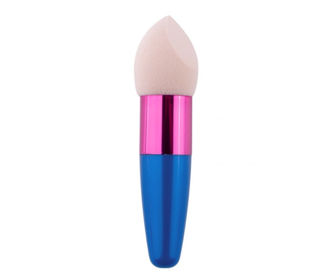 Burete makeup cu maner, pentru fondul de ten - beige + blue