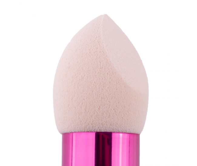 Burete makeup cu maner, pentru fondul de ten - beige + blue