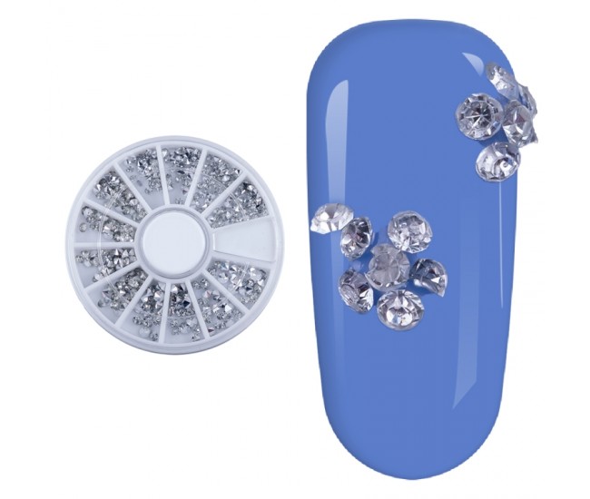 Carusel decor unghii Lilac, decor tip diamant, argintii