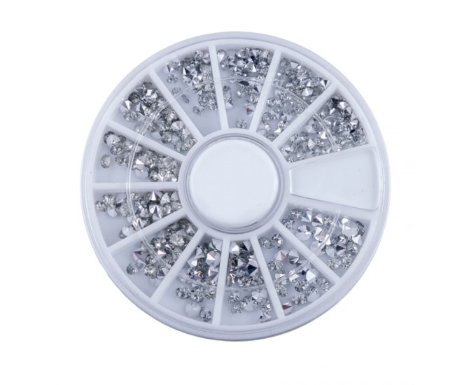 Carusel decor unghii Lilac, decor tip diamant, argintii