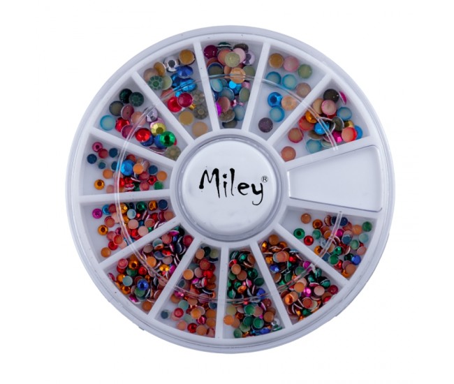Carusel decoratiuni unghii, mix de pietricele multicolore