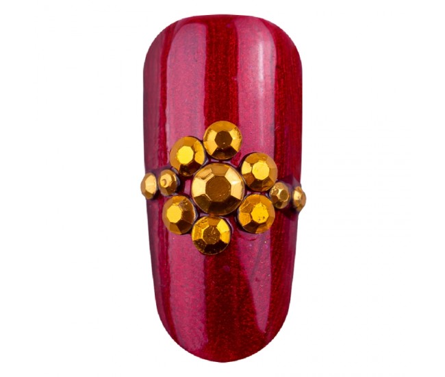 Carusel decoratiuni unghii, model pietricele aurii