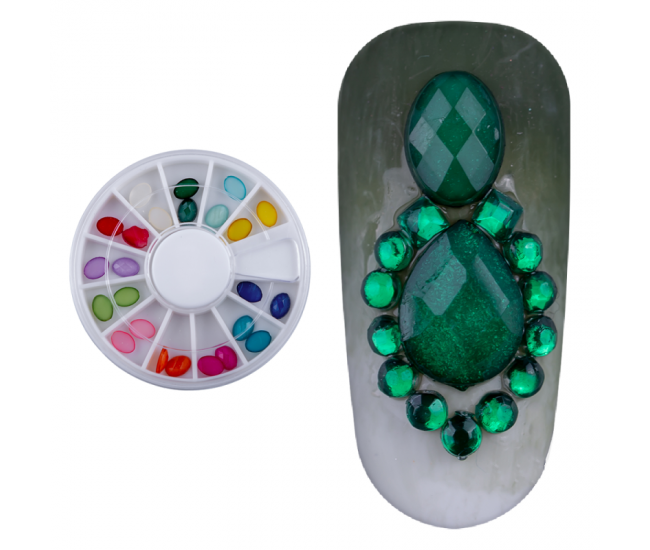 Carusel decoratiuni unghii, model pietricele multicolore