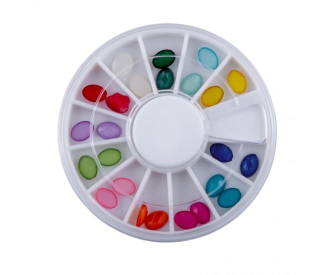 Carusel decoratiuni unghii, model pietricele multicolore