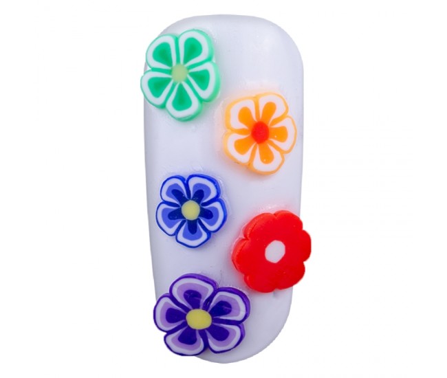 Carusel fimo Lila Rossa, decoratiuni flori pentru unghii