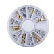 Carusel metalic unghii, figuri geometrice, silver si gold