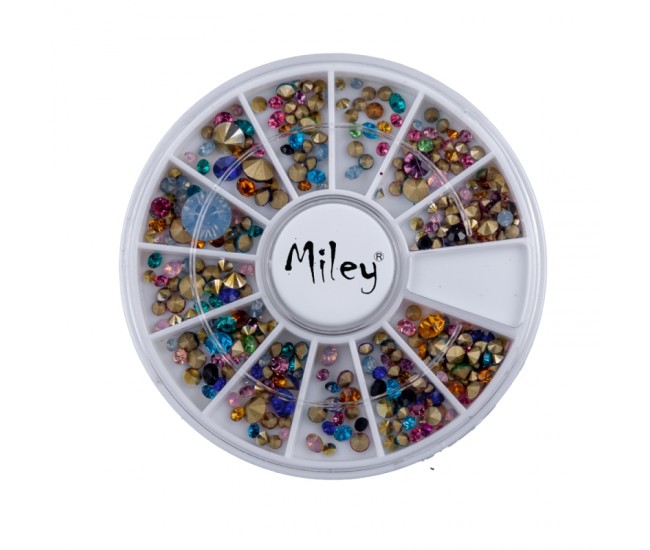 Carusel, strasuri multicolore tip diamant