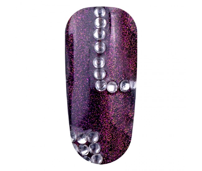 Decor unghii, Lila Rossa, cristale tip diamant, argintii